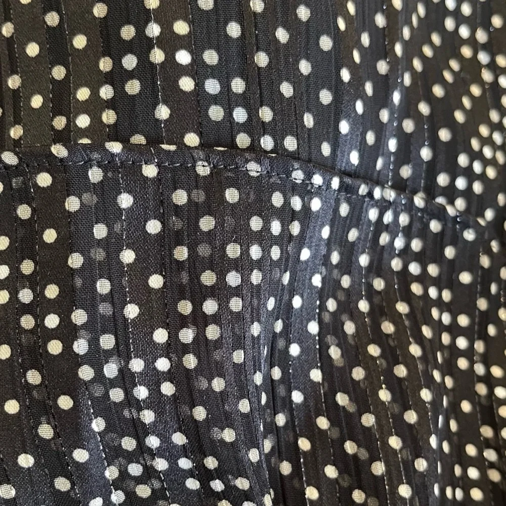 ❤️ J. Crew Black and White Metallic Polka Dot Ruffle Chiffon Skirt